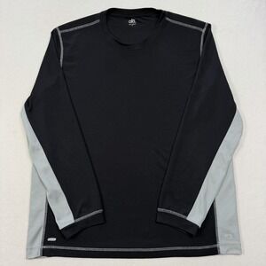 Alo Men's Long‎ Sleeve Shirt Lightweight Yoga XL Coolfit Black Gray